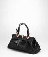 Bottega Veneta® Nero Raffia Wool Ayers Palermo Bag Bottega Veneta® Nero Raffia Wool Ayers Palermo Bag