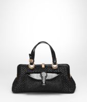 Bottega Veneta® Nero Raffia Wool Ayers Palermo Bag Bottega Veneta® Nero Raffia Wool Ayers Palermo Bag