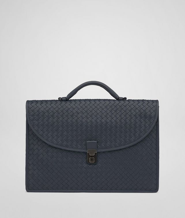 BOTTEGA VENETA Tourmaline Intrecciato Light Calf Briefcase Business bag U fp