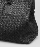 Bottega Veneta® Nero Intreccio Tricot Raffia Bag Bottega Veneta® Nero Intreccio Tricot Raffia Bag
