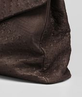 Bottega Veneta® Cioccolato Antique Ostrich Briefcase Bottega Veneta® Cioccolato Antique Ostrich Briefcase
