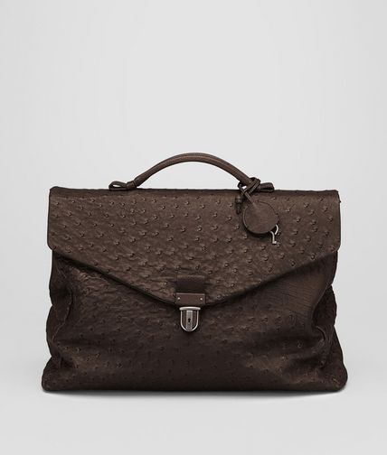 BOTTEGA VENETA - Aktentasche aus Straußenleder Cioccolato Antique