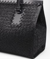 Bottega Veneta® Nero Intreccio Tricot Raffia Bag Bottega Veneta® Nero Intreccio Tricot Raffia Bag