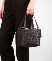 Bottega Veneta® Ebano Nero Intreccio Tricot Wool Bag Bottega Veneta® Ebano Nero Intreccio Tricot Wool Bag