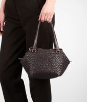 Bottega Veneta® Ebano Nero Intreccio Tricot Wool Bag Bottega Veneta® Ebano Nero Intreccio Tricot Wool Bag