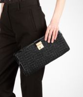 Bottega Veneta® Nero Raffia Wool Ayers Clutch Bottega Veneta® Nero Raffia Wool Ayers Clutch