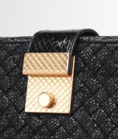 Bottega Veneta® Nero Raffia Wool Ayers Clutch Bottega Veneta® Nero Raffia Wool Ayers Clutch