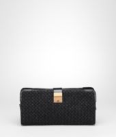 Bottega Veneta® Nero Raffia Wool Ayers Clutch Bottega Veneta® Nero Raffia Wool Ayers Clutch