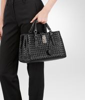 Bottega Veneta® Nero Intrecciato Light Calf Roma Bag Bottega Veneta® Nero Intrecciato Light Calf Roma Bag
