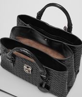Bottega Veneta® Nero Intrecciato Light Calf Roma Bag Bottega Veneta® Nero Intrecciato Light Calf Roma Bag