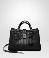 Bottega Veneta® Nero Intrecciato Light Calf Roma Bag Bottega Veneta® Nero Intrecciato Light Calf Roma Bag