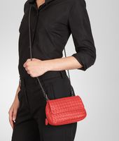 Bottega Veneta® New Red Intrecciato Nappa Messenger Mini Bag Bottega Veneta® New Red Intrecciato Nappa Messenger Mini Bag