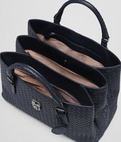 Bottega Veneta® Prusse Intrecciato Light Calf Roma Bag Bottega Veneta® Prusse Intrecciato Light Calf Roma Bag