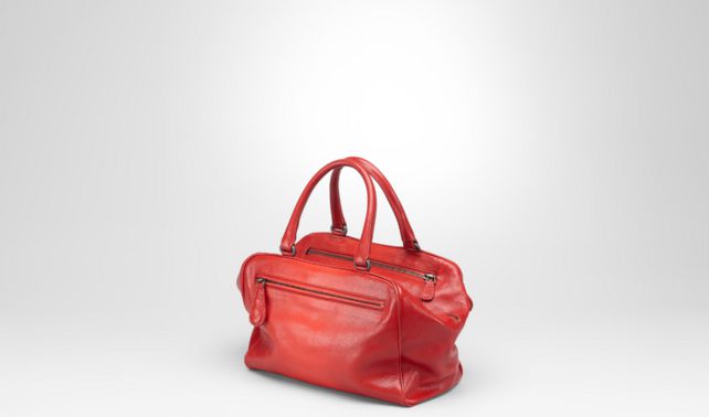 BOTTEGA VENETA - Brera Tasche aus Madras Sfumato Fraise New Red