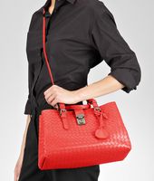 Bottega Veneta® New Red Intrecciato Light Calf Roma Bag Bottega Veneta® New Red Intrecciato Light Calf Roma Bag