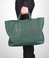 Bottega Veneta® Menthe Buffalo Leather Metal Tote Bottega Veneta® Menthe Buffalo Leather Metal Tote