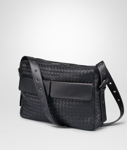 BOTTEGA VENETA - Nero Intrecciato VN Cross Body Messenger