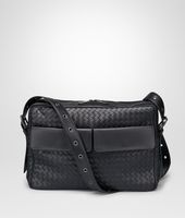 Bottega Veneta® Nero Intrecciato VN Cross Body Messenger Bottega Veneta® Nero Intrecciato VN Cross Body Messenger