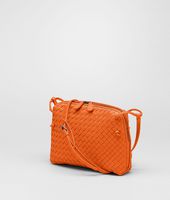 Bottega Veneta® Tangerine Intrecciato Nappa Cross Body Bag Bottega Veneta® Tangerine Intrecciato Nappa Cross Body Bag