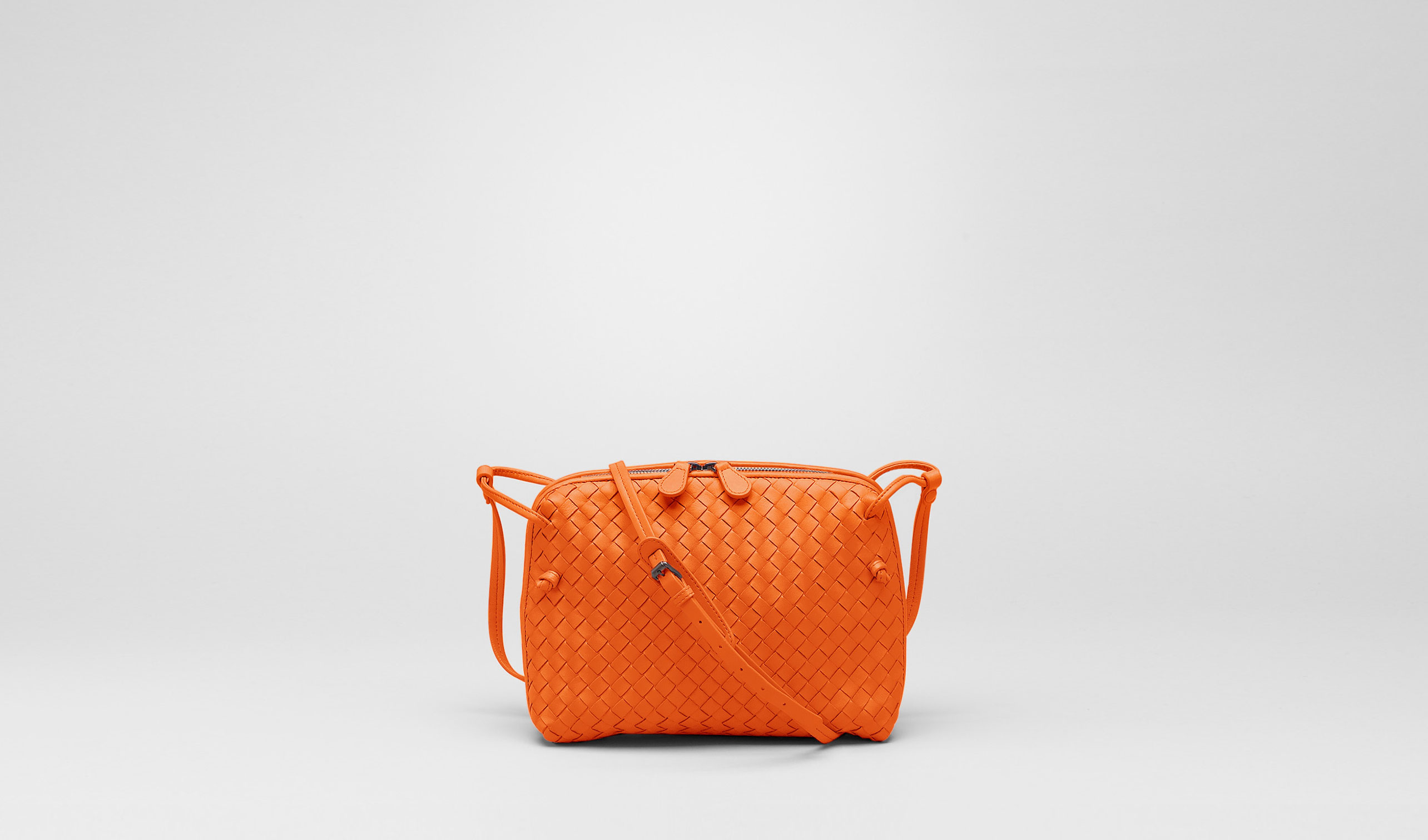 Bottega Veneta® | Tangerine Intrecciato Nappa Cross Body Bag | Crossbody bag | Bags