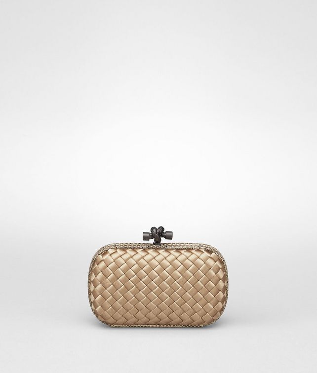 BOTTEGA VENETA Walnut Intreccio Impero Ayers Knot Clutch D fp