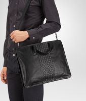 Bottega Veneta® Aktentasche aus leichtem Kalbsleder Intrecciato Nero Bottega Veneta® Aktentasche aus leichtem Kalbsleder Intrecciato Nero