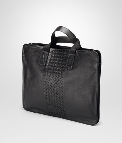 BOTTEGA VENETA - Nero Light Calf Intrecciato Briefcase