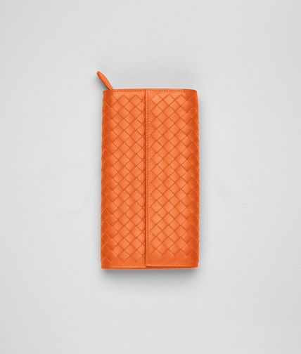 BOTTEGA VENETA - Continental Portemonnaie aus Nappaleder Intrecciato Tangerine