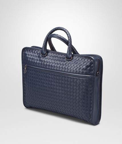 BOTTEGA VENETA - Prusse Intrecciato Light Calf Briefcase