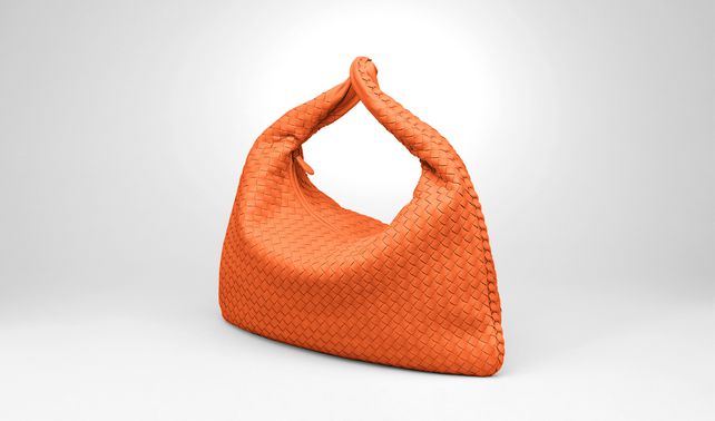 BOTTEGA VENETA - Tangerine Intrecciato Nappa Large Veneta