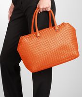 Bottega Veneta® Tangerine Intrecciato Nappa Brick Bag Bottega Veneta® Tangerine Intrecciato Nappa Brick Bag