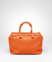 Bottega Veneta® Tangerine Intrecciato Nappa Brick Bag Bottega Veneta® Tangerine Intrecciato Nappa Brick Bag
