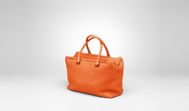 BOTTEGA VENETA - Tangerine Intrecciato Nappa Brick Bag