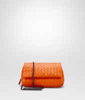 Bottega Veneta® Tangerine Intrecciato Nappa Messenger Mini Bag Bottega Veneta® Tangerine Intrecciato Nappa Messenger Mini Bag