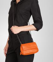 Bottega Veneta® Tangerine Intrecciato Nappa Messenger Mini Bag Bottega Veneta® Tangerine Intrecciato Nappa Messenger Mini Bag