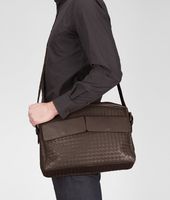 Bottega Veneta® Ebano Intrecciato VN Cross Body Messenger Bottega Veneta® Ebano Intrecciato VN Cross Body Messenger