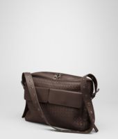 Bottega Veneta® Ebano Intrecciato VN Cross Body Messenger Bottega Veneta® Ebano Intrecciato VN Cross Body Messenger