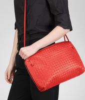 Bottega Veneta® New Red Intrecciato Nappa Messenger Bottega Veneta® New Red Intrecciato Nappa Messenger