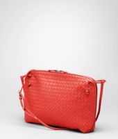 Bottega Veneta® New Red Intrecciato Nappa Messenger Bottega Veneta® New Red Intrecciato Nappa Messenger