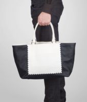 Bottega Veneta® White Prusse Rubber Canvas Tote Bottega Veneta® White Prusse Rubber Canvas Tote