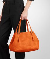 Bottega Veneta® Tangerine Intrecciato Nappa Tote Bottega Veneta® Tangerine Intrecciato Nappa Tote