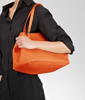 Bottega Veneta® Tangerine Intrecciato Nappa Tote Bottega Veneta® Tangerine Intrecciato Nappa Tote