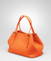 Bottega Veneta® Tangerine Intrecciato Nappa Tote Bottega Veneta® Tangerine Intrecciato Nappa Tote