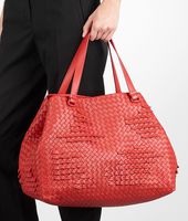 Bottega Veneta® New Red Intrecciato Nappa Minionde Tote Bottega Veneta® New Red Intrecciato Nappa Minionde Tote