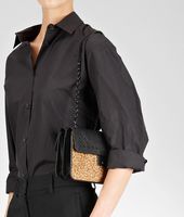Bottega Veneta® Tasche aus Pony und Madras Heritage Mirror Kenia Nero Bottega Veneta® Tasche aus Pony und Madras Heritage Mirror Kenia Nero