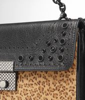 Bottega Veneta® Tasche aus Pony und Madras Heritage Mirror Kenia Nero Bottega Veneta® Tasche aus Pony und Madras Heritage Mirror Kenia Nero