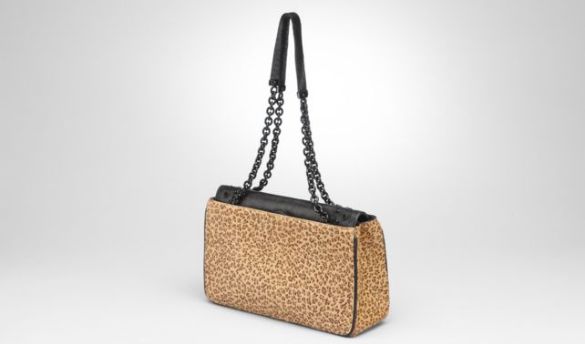 BOTTEGA VENETA - Kenya Nero Pony Madras Heritage Mirror Bag