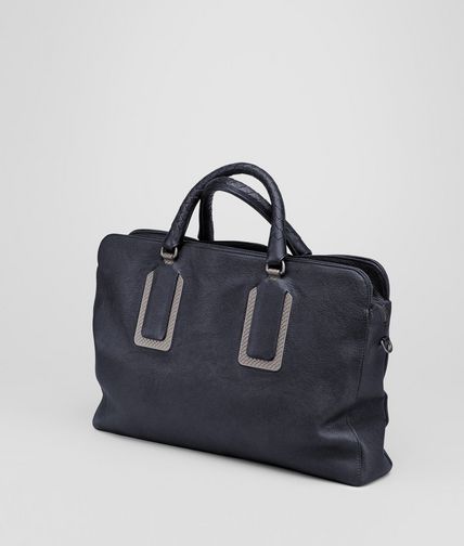 BOTTEGA VENETA - Prusse Buffalo Leather Metal Briefcase