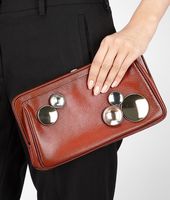 Bottega Veneta® BURNT RED MADRAS CHIAROSCURO CLUTCH Bottega Veneta® BURNT RED MADRAS CHIAROSCURO CLUTCH