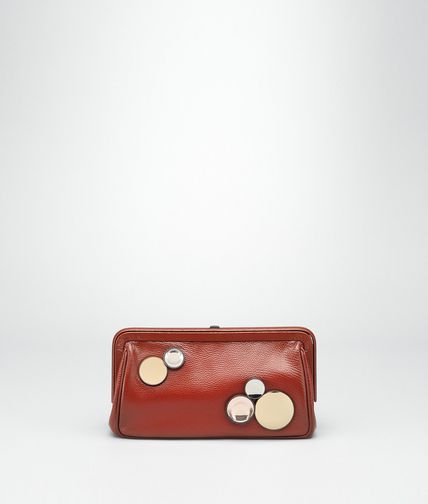 BOTTEGA VENETA - BURNT RED MADRAS CHIAROSCURO CLUTCH